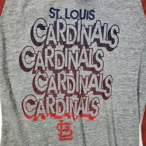 St Louis Cardinals Women's Large 5th & Ocean Gray 3/4 Sleeve Shirt - Picture 5 of 9